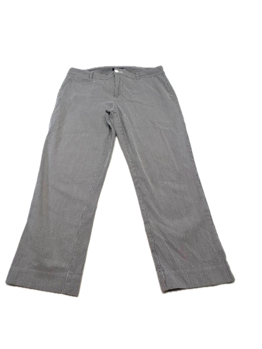 Tommy Hilfiger Blue & White Striped Cropped Ankle Pants - Size 12